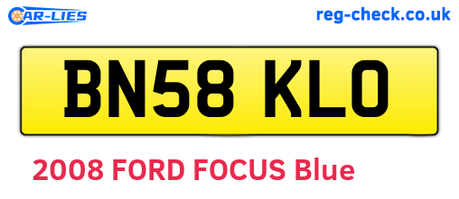 BN58KLO are the vehicle registration plates.