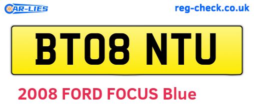 BT08NTU are the vehicle registration plates.