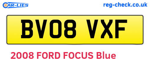 BV08VXF are the vehicle registration plates.
