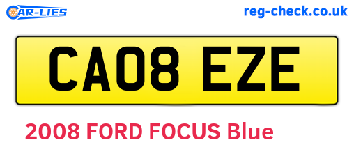 CA08EZE are the vehicle registration plates.