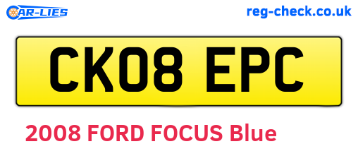 CK08EPC are the vehicle registration plates.
