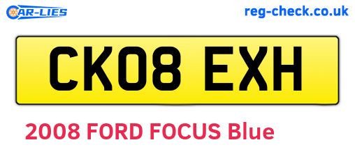CK08EXH are the vehicle registration plates.