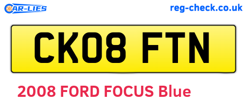 CK08FTN are the vehicle registration plates.