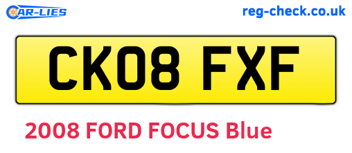 CK08FXF are the vehicle registration plates.