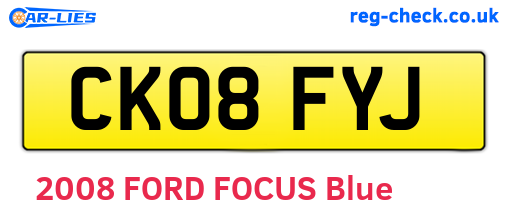 CK08FYJ are the vehicle registration plates.