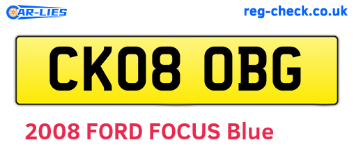 CK08OBG are the vehicle registration plates.