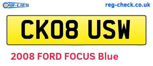 CK08USW are the vehicle registration plates.