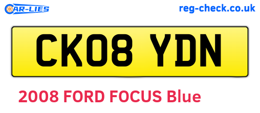 CK08YDN are the vehicle registration plates.