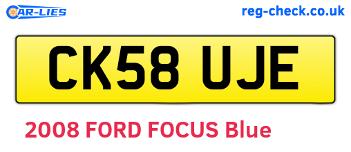 CK58UJE are the vehicle registration plates.