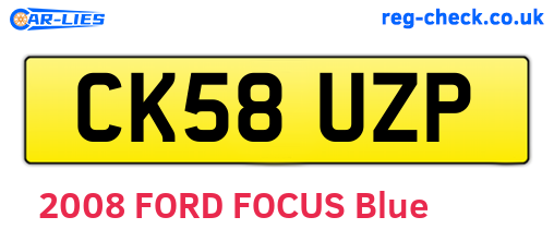 CK58UZP are the vehicle registration plates.