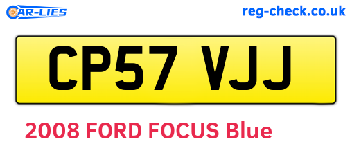 CP57VJJ are the vehicle registration plates.