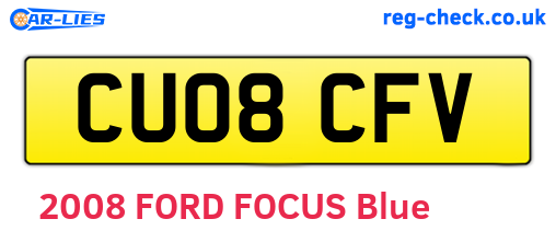 CU08CFV are the vehicle registration plates.