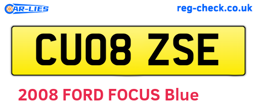 CU08ZSE are the vehicle registration plates.