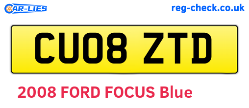 CU08ZTD are the vehicle registration plates.
