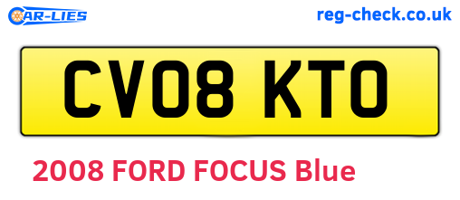 CV08KTO are the vehicle registration plates.