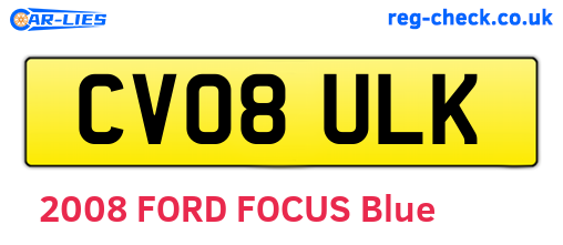 CV08ULK are the vehicle registration plates.