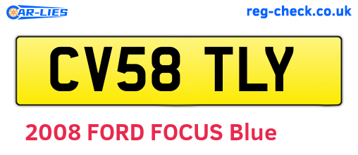 CV58TLY are the vehicle registration plates.