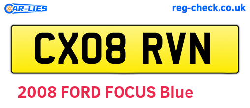 CX08RVN are the vehicle registration plates.