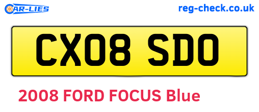 CX08SDO are the vehicle registration plates.