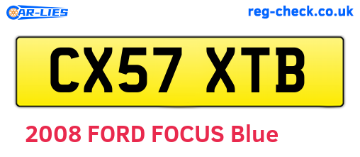 CX57XTB are the vehicle registration plates.