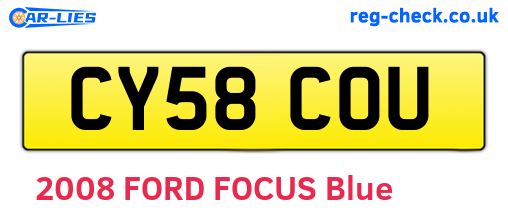 CY58COU are the vehicle registration plates.