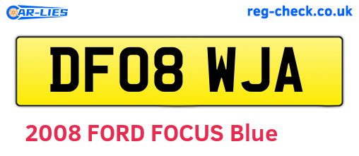 DF08WJA are the vehicle registration plates.