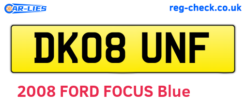 DK08UNF are the vehicle registration plates.