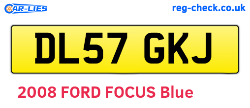 DL57GKJ are the vehicle registration plates.