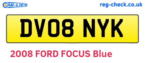 DV08NYK are the vehicle registration plates.