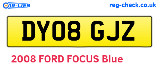 DY08GJZ are the vehicle registration plates.