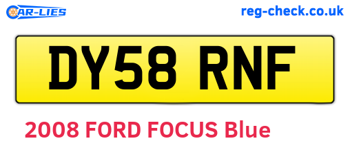 DY58RNF are the vehicle registration plates.