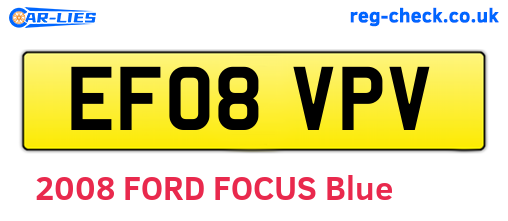 EF08VPV are the vehicle registration plates.