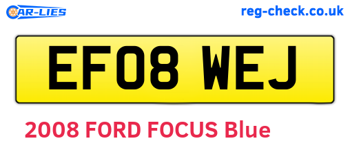 EF08WEJ are the vehicle registration plates.