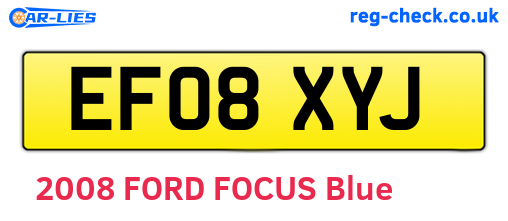 EF08XYJ are the vehicle registration plates.