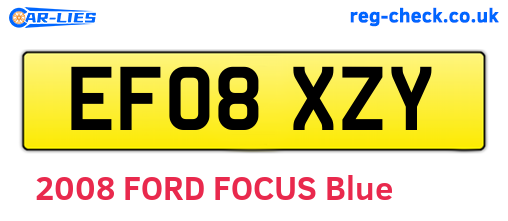 EF08XZY are the vehicle registration plates.