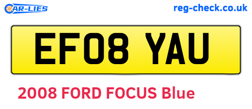 EF08YAU are the vehicle registration plates.