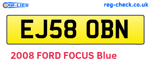 EJ58OBN are the vehicle registration plates.