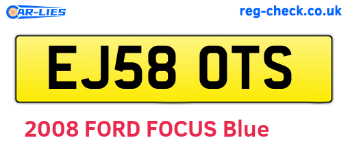 EJ58OTS are the vehicle registration plates.