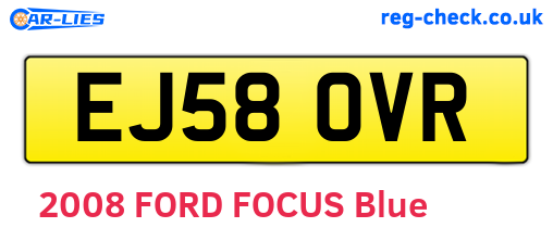 EJ58OVR are the vehicle registration plates.