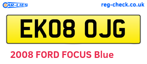 EK08OJG are the vehicle registration plates.