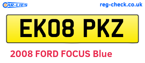 EK08PKZ are the vehicle registration plates.