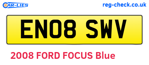 EN08SWV are the vehicle registration plates.