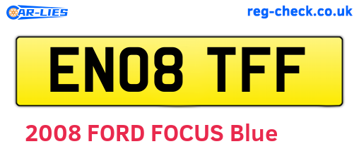 EN08TFF are the vehicle registration plates.