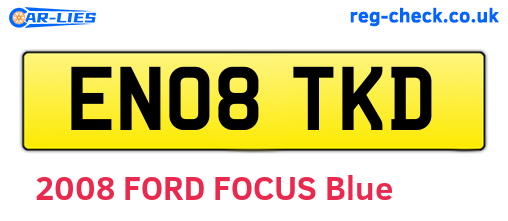 EN08TKD are the vehicle registration plates.