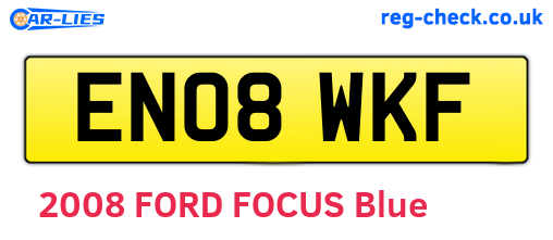 EN08WKF are the vehicle registration plates.