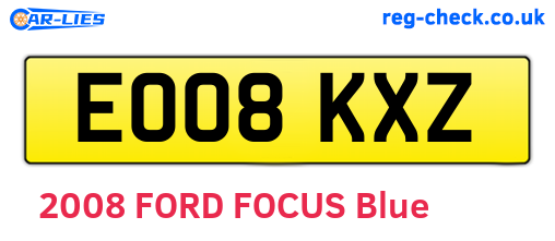 EO08KXZ are the vehicle registration plates.