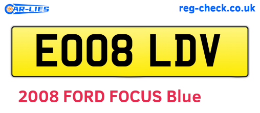 EO08LDV are the vehicle registration plates.