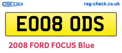 EO08ODS are the vehicle registration plates.