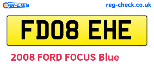 FD08EHE are the vehicle registration plates.