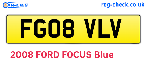 FG08VLV are the vehicle registration plates.